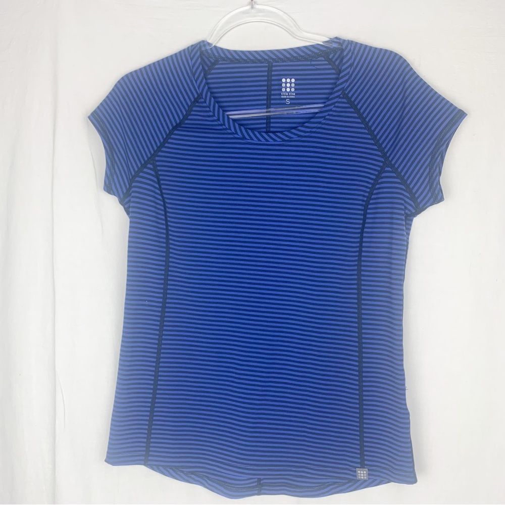 Title Nine Striped Vibe Tee Blue/Black Size S